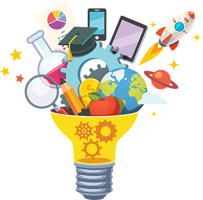 Illustration of Ideas and Lightbulb